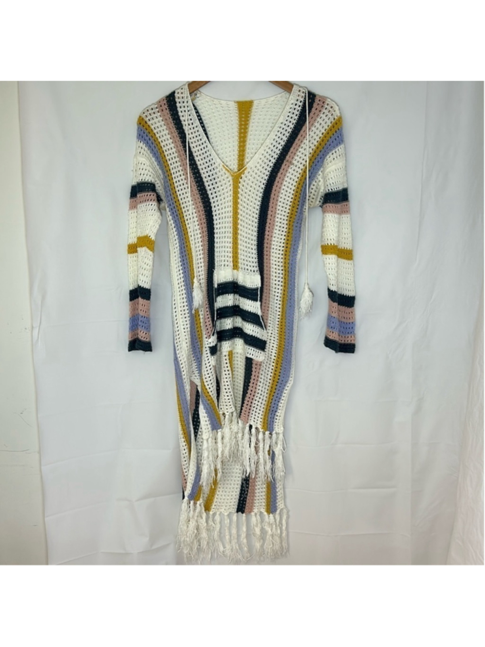 Boho Bohemian crochet cover up dress knit beach loungewear hippie Boho colourful